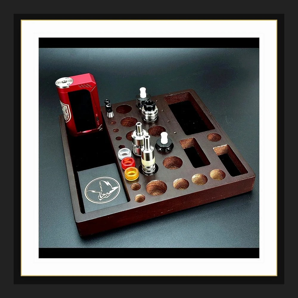 Wolfcool Wooden RBA Display Rack - Stylish Stand for RDA/RTA Moka Style Vaping