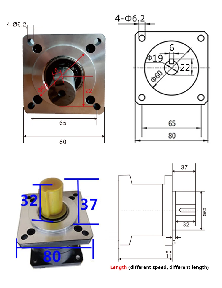 110V/220V Brushless Motor and Driver Matching Reducer Ratio 3/4/5/6/10/20/30 Planetary Gearbox Low Speed High Torque Reducer