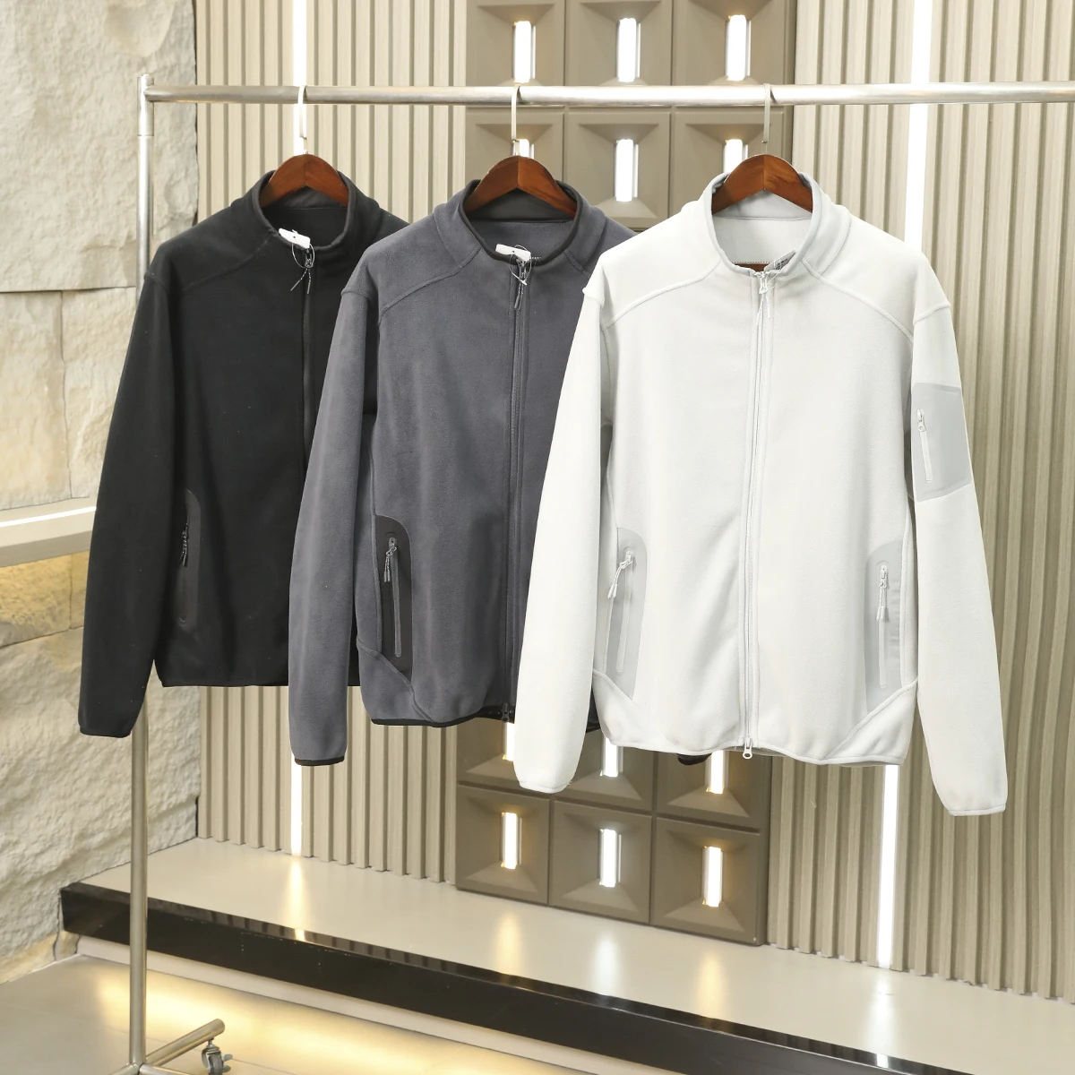 

Outdoor ular Item Qui Warm Fce Jaet Stand Collar Gusset ket Men's Women's Winter Faion Ci Sle Polyester Fiber