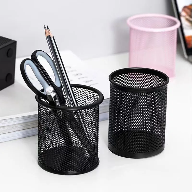 

Creative Round Pen Holder, Modern Luxury Metal Desk Organizer & Office Supplies