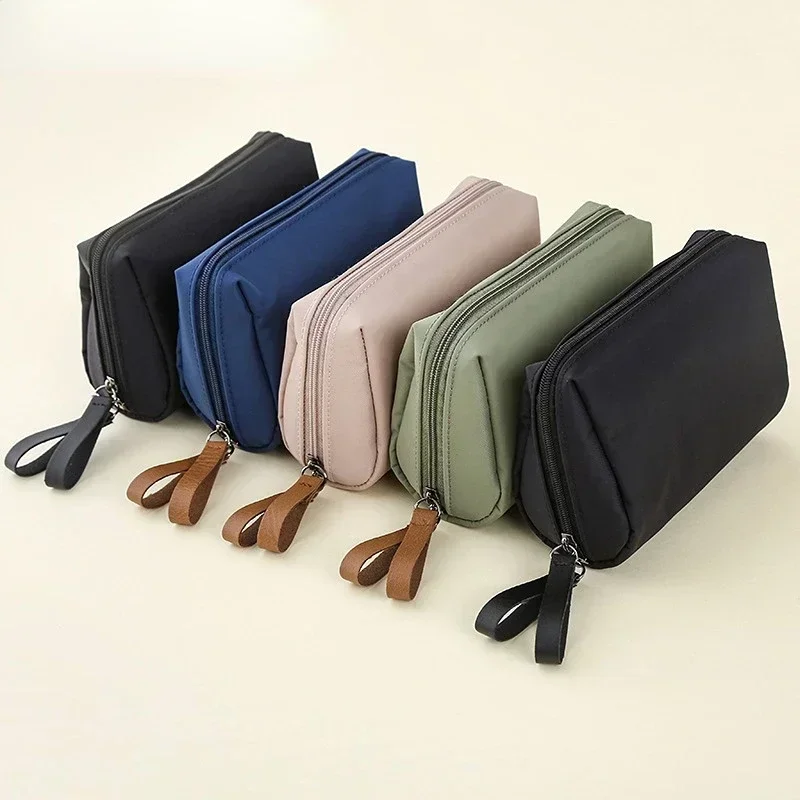 New Makeup Bag Simple Solid Color Cosmetic Bag for Women Pouch Toiletry Bag Waterproof Make Up Purses Case