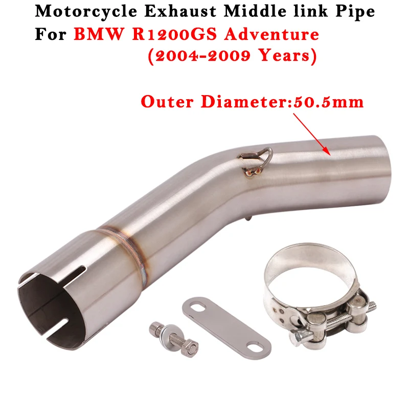 Motorcycle Exhaust Escape System Modified Muffler 51mm Middle Link Pipe For BMW R1200GS Adventure 2004 2005 2006 2007 2008 2009