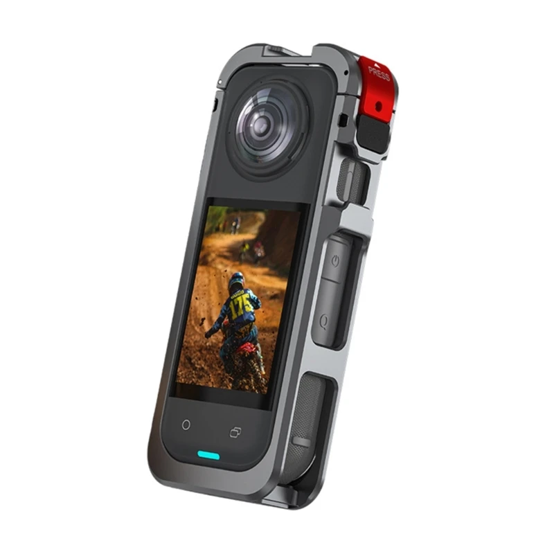 Quick Detach Aluminum Alloy Cage Integrated With Silicone Bumpers for X5 Camera Outdoor Durability for Outdoor Use