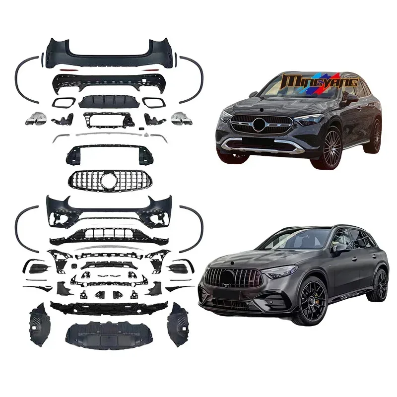 

PP Plastic 2023 GLC Upgrade to GLC63 Facelift Bodykit Car Bumper Grill Accessories for GLC Cla