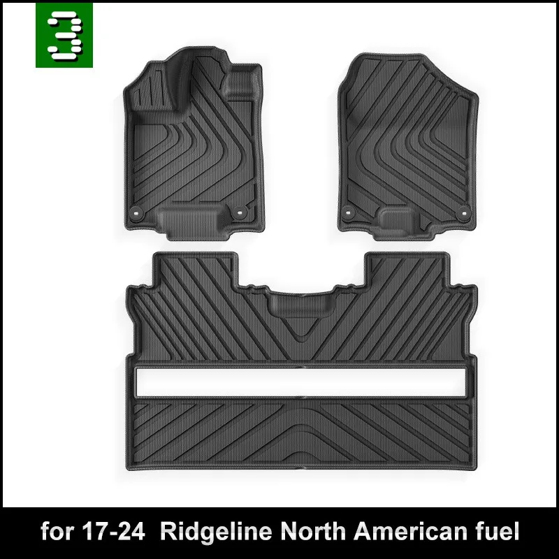 Use for 2017-2025 Honda Ridgeline car carpet Honda Ridgelin car floor mat Full Set Trim to Fit For Ridgelin waterproof floor mat