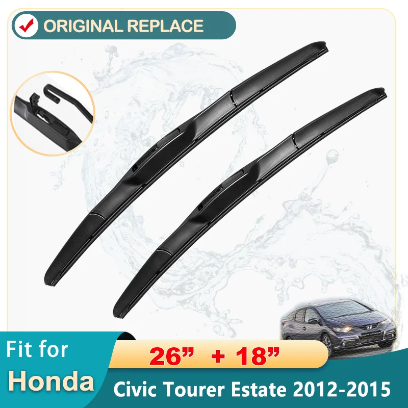 

Car Front Wiper Blades Soft Rubber Windscreen Wipers For HONDA Civic Tourer Estate 2012-2015 J Hook 2012 2013 2014 2015