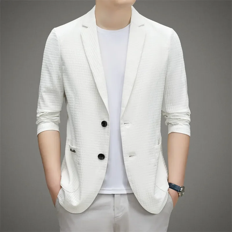 2024 Spring and Autumn Season New Men\'s Business and Casual Korean Edition Suit Flip Collar Coat High end Suit Top