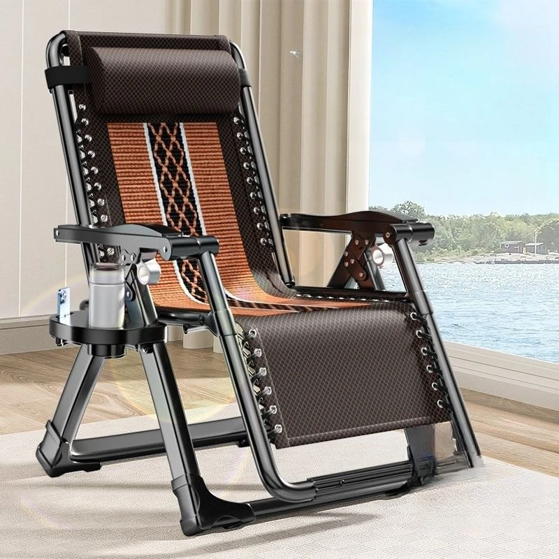 

Folding recliner lunch break backrest nap chair, balcony home leisure folding bed sofa