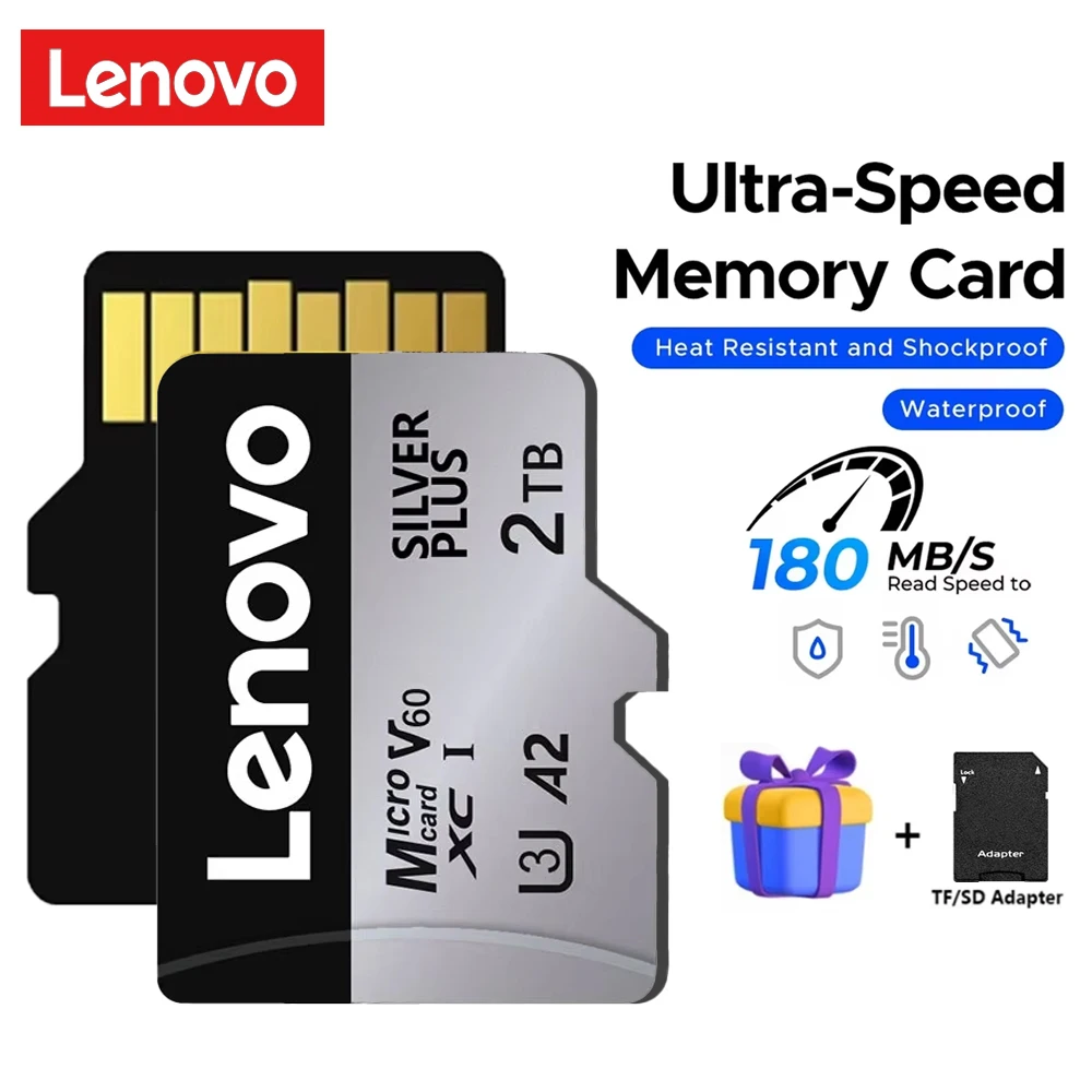 

Lenovo High Speed SD Memory Card 512GB SD Micro Card USB Pen Drive Card 256TB 128GB SD Card 2TB 1TB For Phone Camera Monitoring