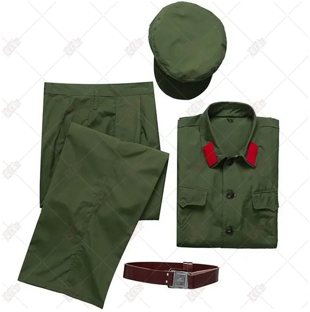 1960‘s CN Army Cosplay Costume Prop for Men Women Chinese Officer Mao Cadre Green Uniform Suit Costume Coat