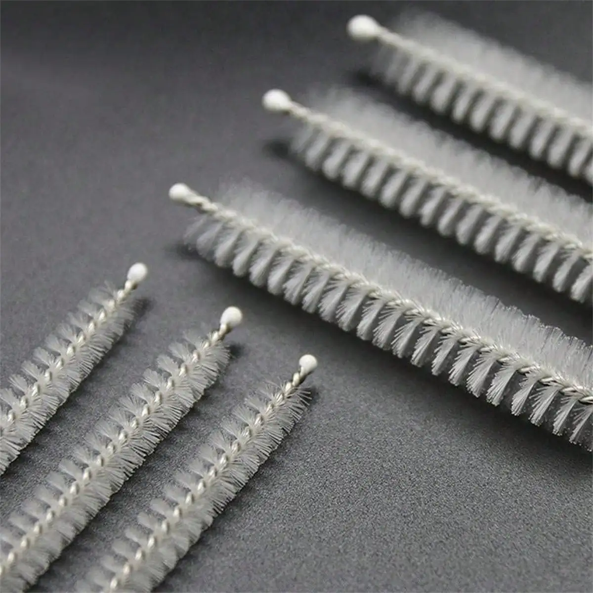 1pc Straw Cleaning Brush Nylon Bristle Stainless Steel Handle Cleaning Brush For Cleaning Straws And Pipes