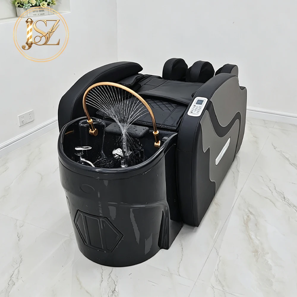 Adjustable Multifunctional Massage Shampoo Bed Water Circulation Head Spa Bed With Acrylic Sink For Hair Salon