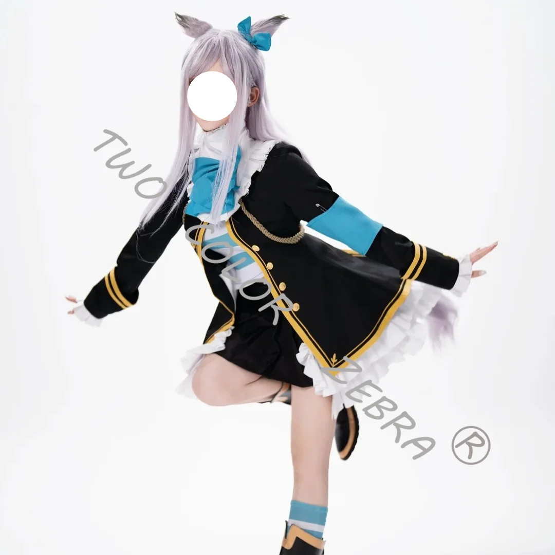Mejiro McQueen Cosplay Costume Wig Black Jacket Ruffled Collar Skirt for Halloween Christmas Party Game Uma Musume Pretty Derby - view 2