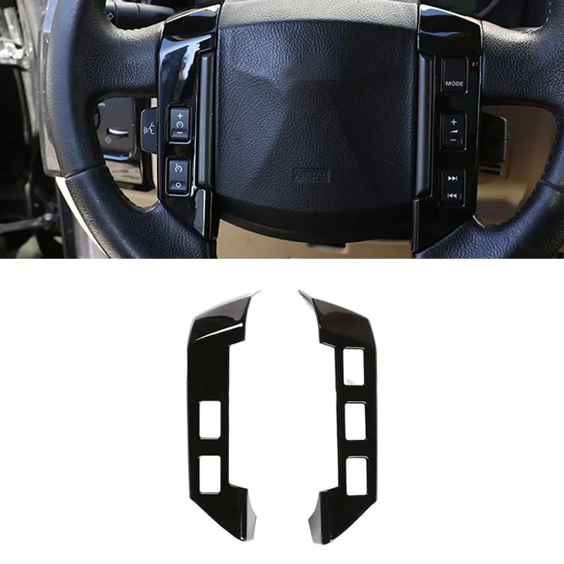 For Land Rover Discovery 3 LR3 Range Rover Sport 05-09 For Freelander 2 07-12 ABS Golssy Black Steering Wheel Button Cover Trim