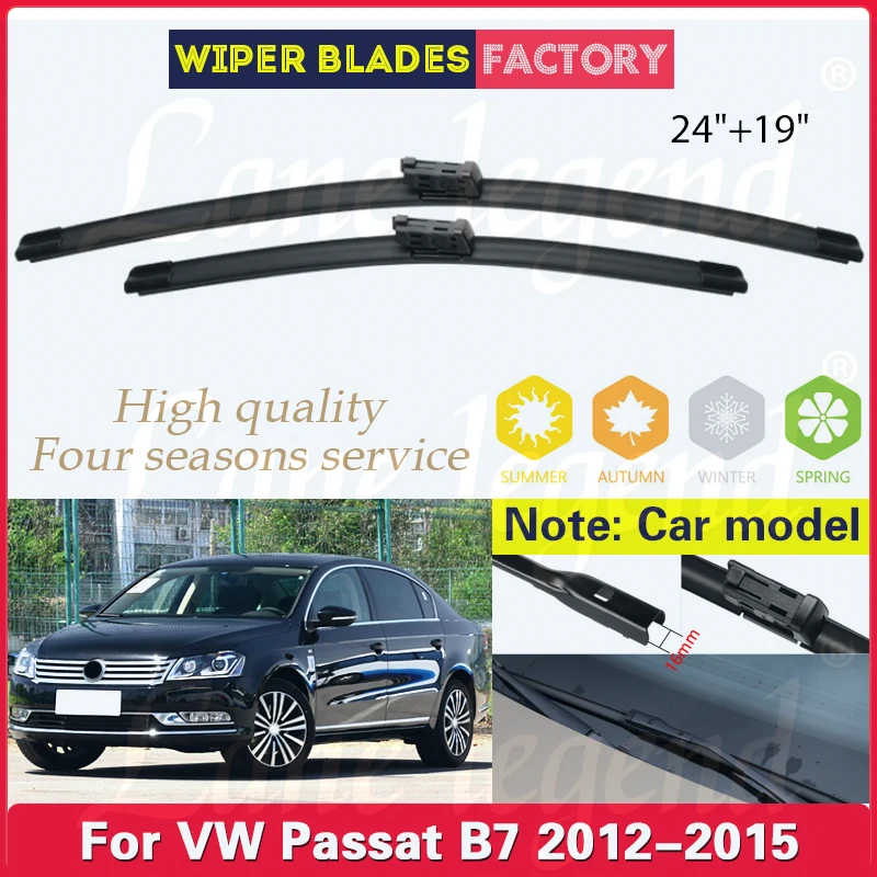 

Car Wiper Blade Front Window Windshield Rubber Refill Wiper For Volkswagen VW Passat B7 2012 2013 2014 2015 LHD Car Accessories