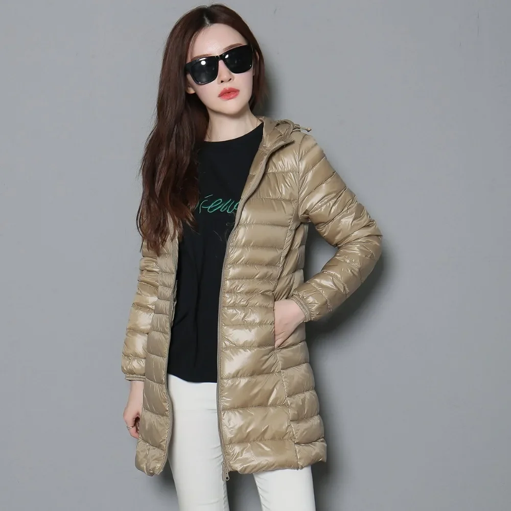 2023 New Autumn Winter Women Fashion Puffer Jackets Light Duck Down Jacket Warm Portable Hooded Coat Female Windbreaker Parka