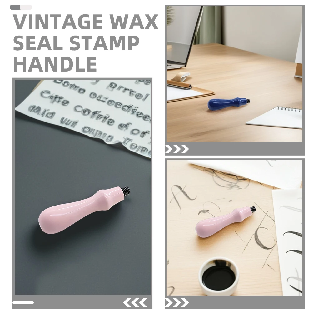 6pcs Wax Sealing Handle Wooden Stamp Easy Ideal Wedding Invitations Holiday Cards Compatible Various Stamp