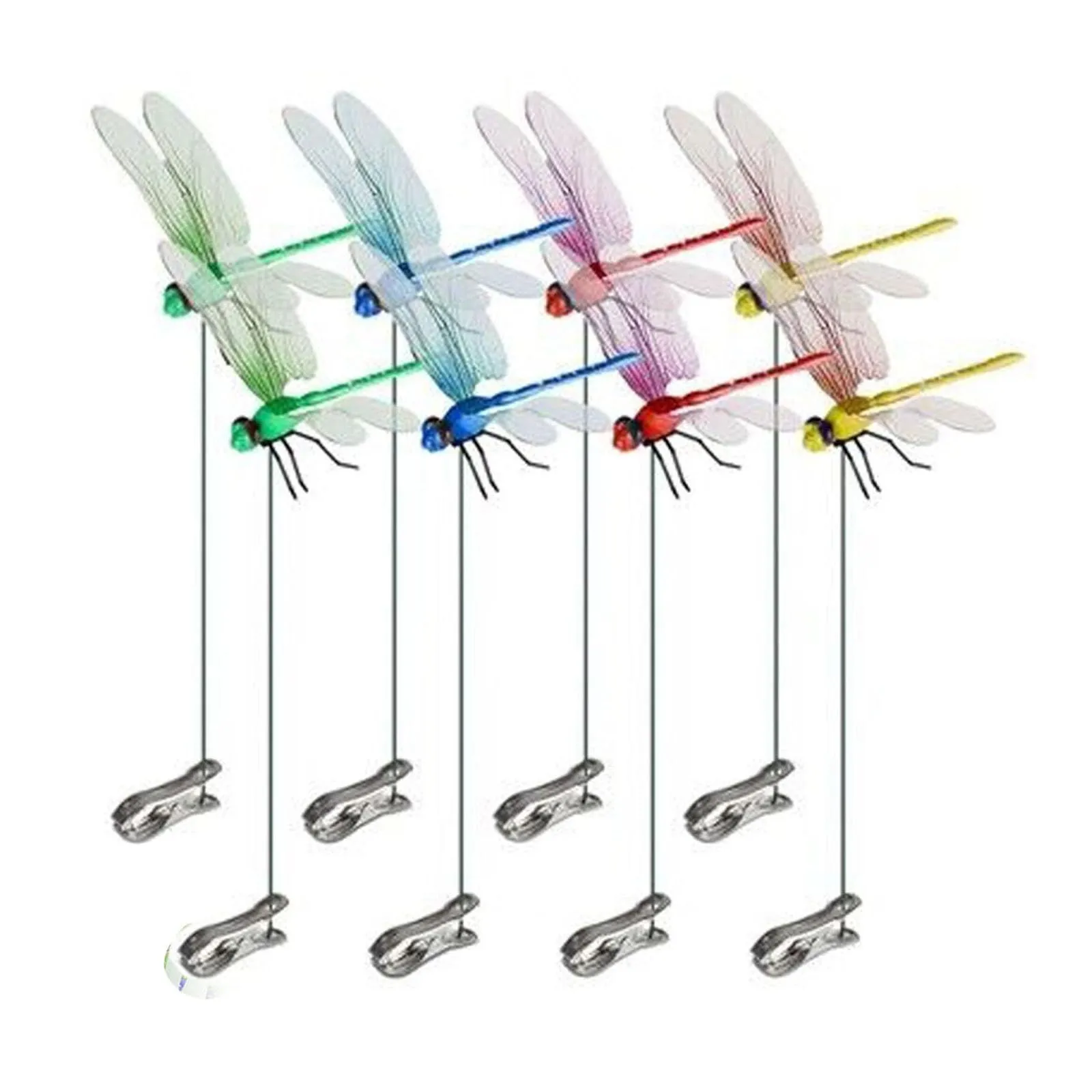 Decorative Windmill Flower Decorative Stake Pot Dragonfly Clip Stake Ornament Simulation Dragonfly Decor Clip Cute 3d Colorful