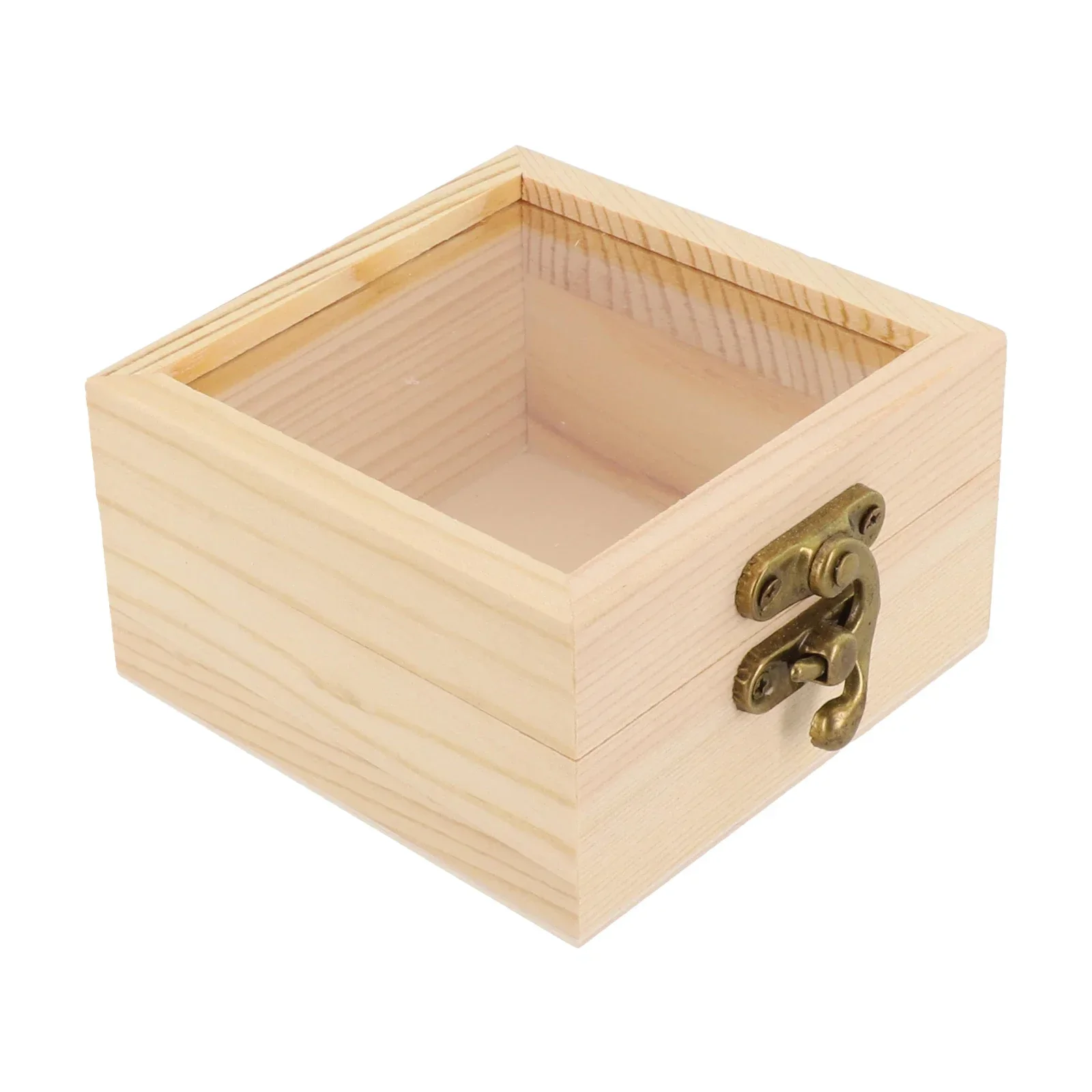 Scatola portaoggetti in legno retrò Scatole portaoggetti quadrate con cerniera Scatola regalo artigianale Scatola di gioielli Decorazione