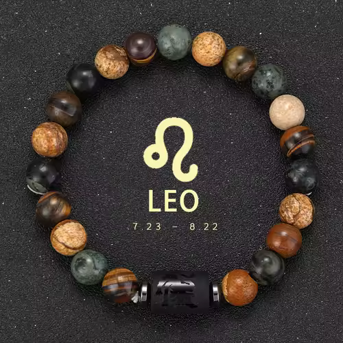 12 Zodiac Bracelets Natural Stone Cancer Virgo Leo Libra Bracelet Couples Friendship Gifts Bracelets jewelry pulsera hombre - Image 25