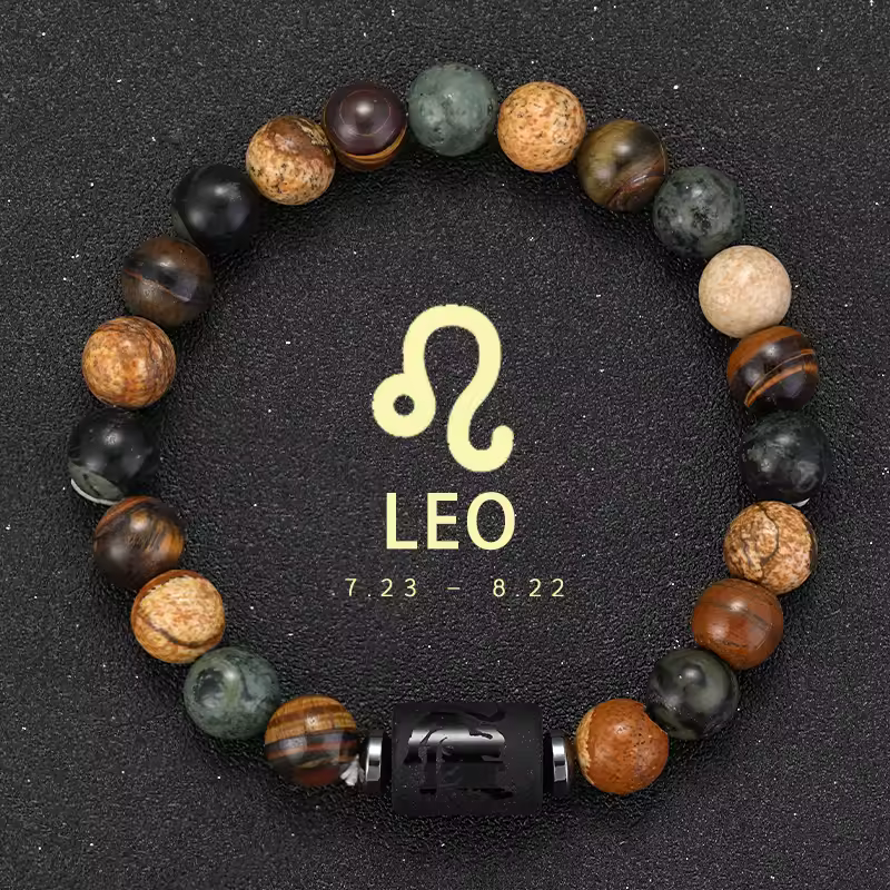 12 Zodiac Bracelets Natural Stone Cancer Virgo Leo Libra Bracelet Couples Friendship Gifts Bracelets jewelry pulsera hombre - Image 25