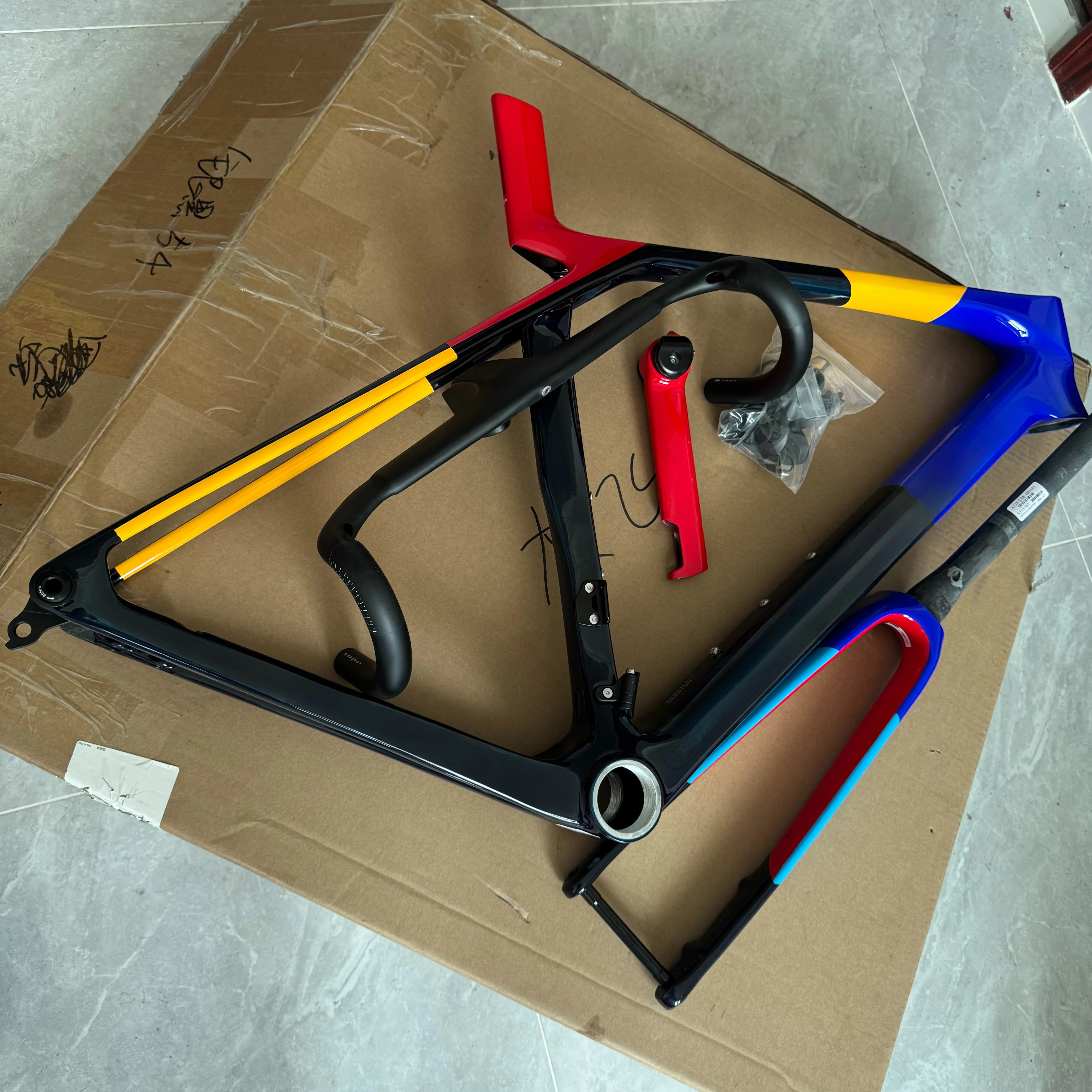 مخفي كامل ألياف الكربون الطريق الدراجة Slr8 الإطار من خلال المحور قرص الفرامل لون مخصص #3