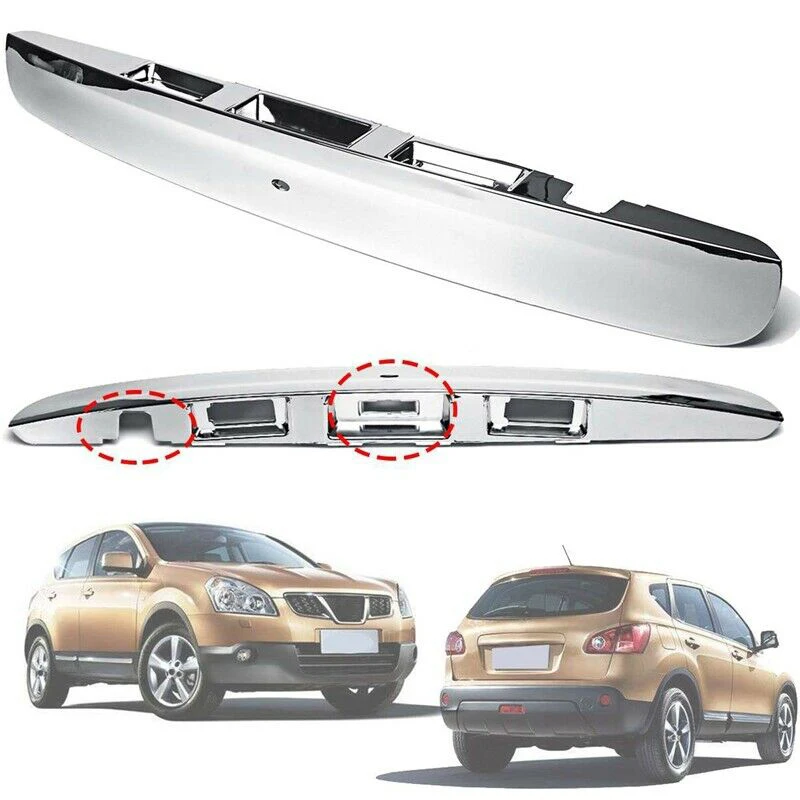 for Nissan Qashqai J10 2007-2014 Chrome Car Rear Tailgate Boot Lid Handle with Intelligent Key Camera Hole