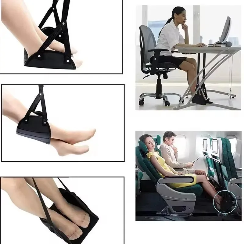 1-3PCS Adjustable Foot Hammock Portable Leg Rest Comfortable Support for Airplane Office Car Travel Relaxation Use