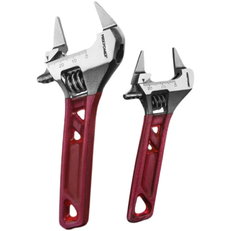 

Ultra-thin large opening short handle live wrench chrome vanadium steel chrome plated short handle live wrench household