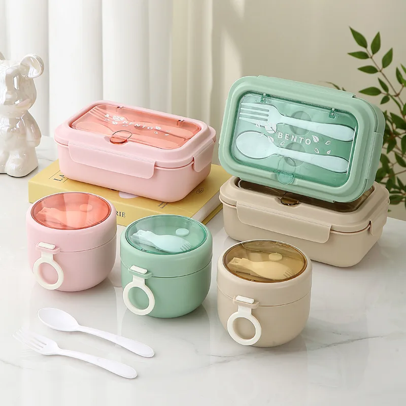 JUSTINLAU Lunch Box Portable for Children School Bento Box Compartment Sealed Food Container with Tableware Microwavable Heating view 3