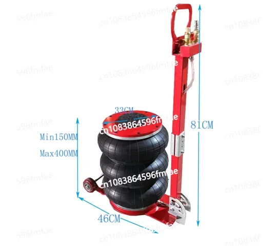 5 Ton Triple Bag Air Jack Extended Handle Air Jack Lifting Height 18Inch Pneumatic Air Jack 6600LBS Capacity