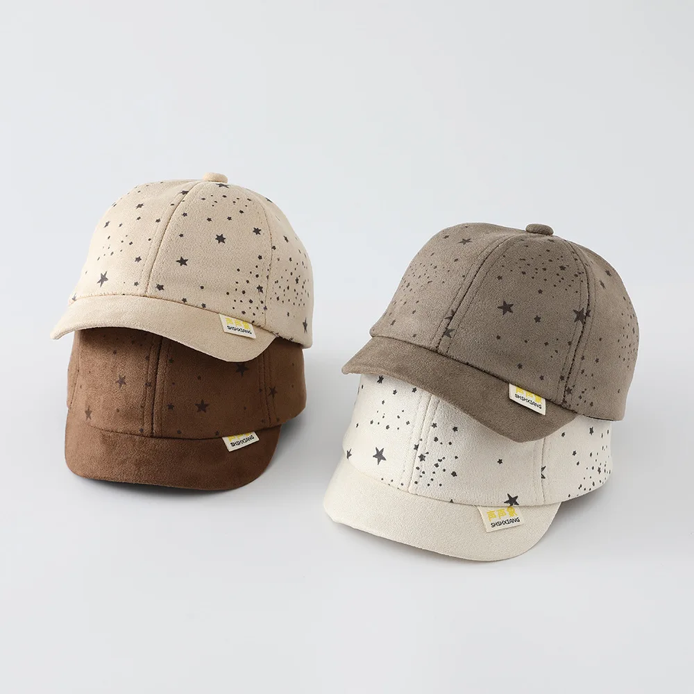 Star Pattern Kids Baseball Hat Boys Girls Duck Tongue Hats Cotton Baby Sunscreen Visor Fashion Letter Children Peaked Cap