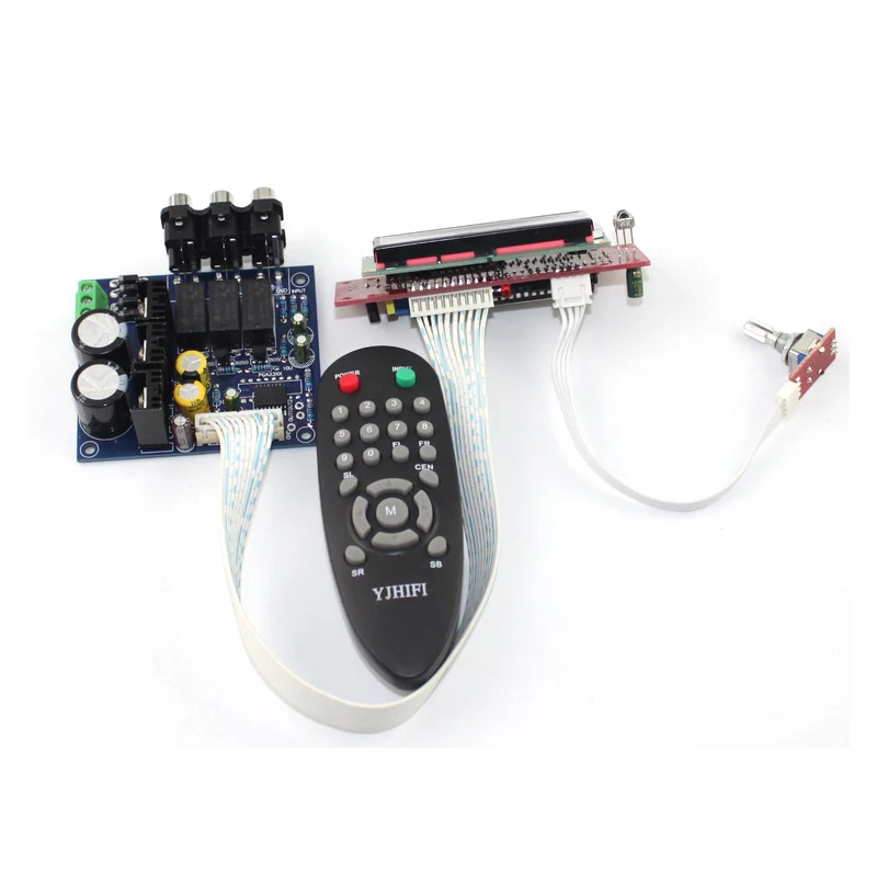 BAHOD PGA2311 Stero Volume Preamp Remote Control Preamplifier Board with LCD for DIY