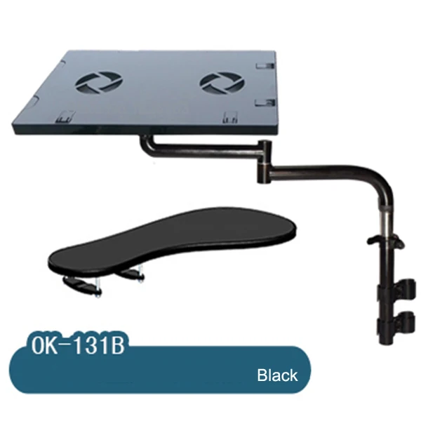 Hyvarwey OK131 Full Motion Multifunctional Bow Chair Clamping Keyboard/ Mouse Pad Support Laptop Desk Holder Lapdesk