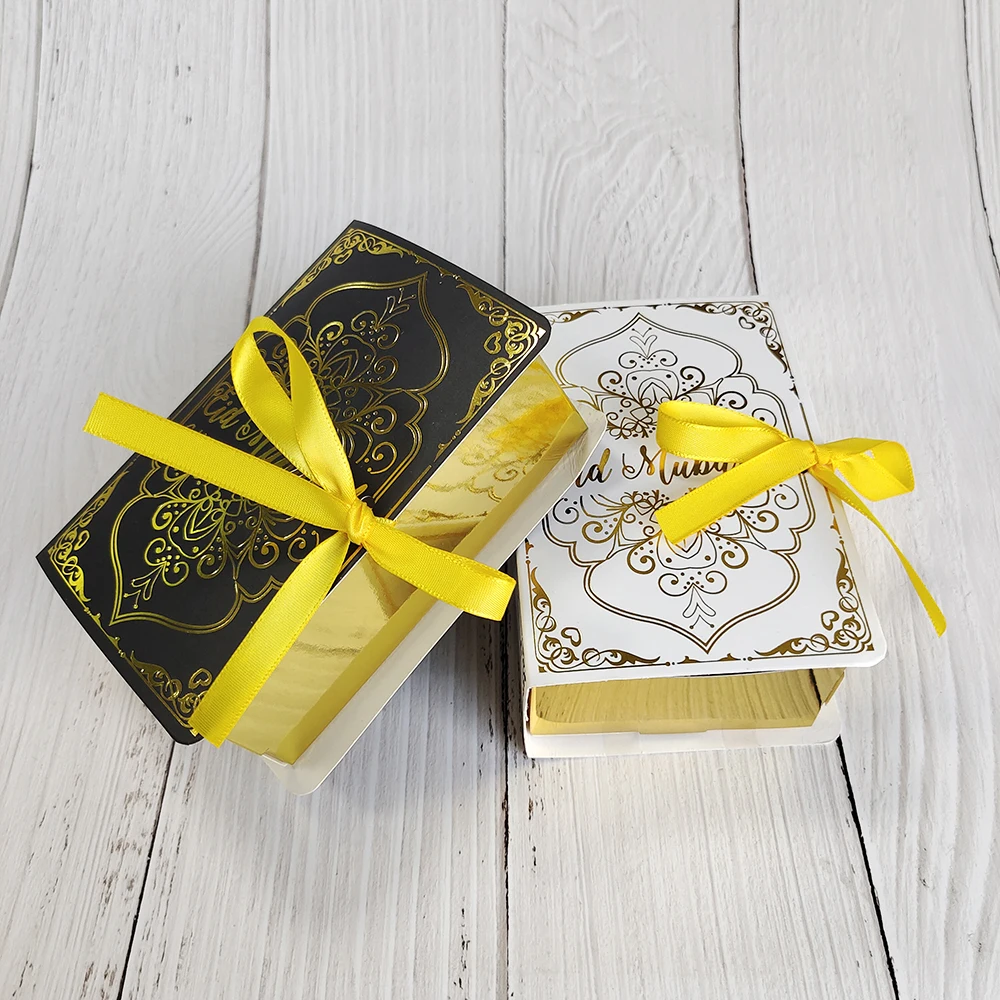 4pcs Ramadan Gift Box Eid Mubarak Quran Book Candy Box Kareem Ramadan Decoration 2025 Cookies Packaging Box Party Supplies