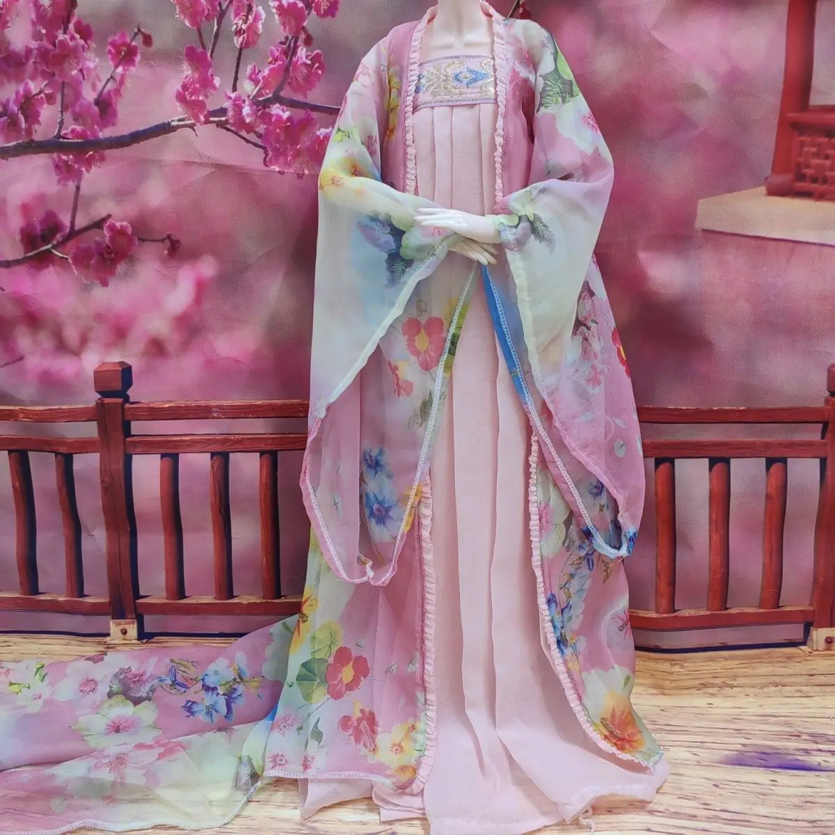 1/3 poppenkleding voor 60 cm Bjd pop Hanfu oude stijl kostuum prinses meisje speelgoed aankleden speelhuis popaccessoires, geen pop