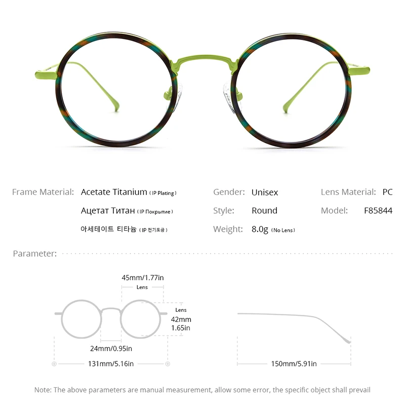 FONEX Progressive Prescription Glasses Custom Photochromic Myopia Optical Lens Eyewear Women Round Eyeglasses Titanium Frame 844 - Image 5