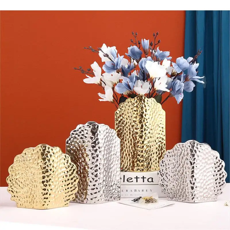 Shape Ceramic Vase Artificial Flowers Decorative Flower Arrangement Modern Decor Colorful Floral Vases