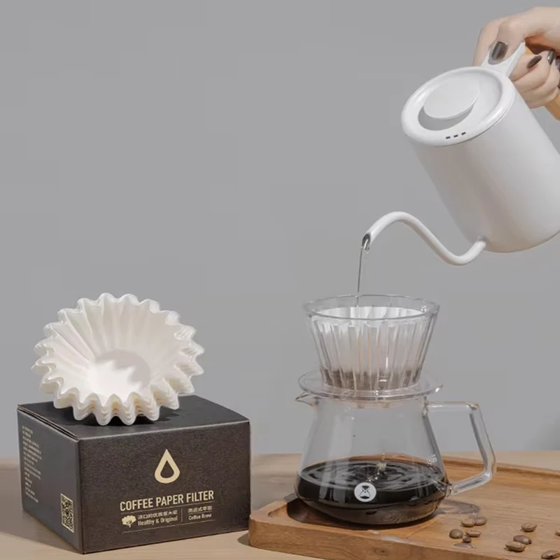 1-2Cups Basket Coffee Paper Filter Pour Over Filter Papers 50 Sheets;Fits B75 Coffee Dripper & 1-2 Cups Basket Dripper image 4