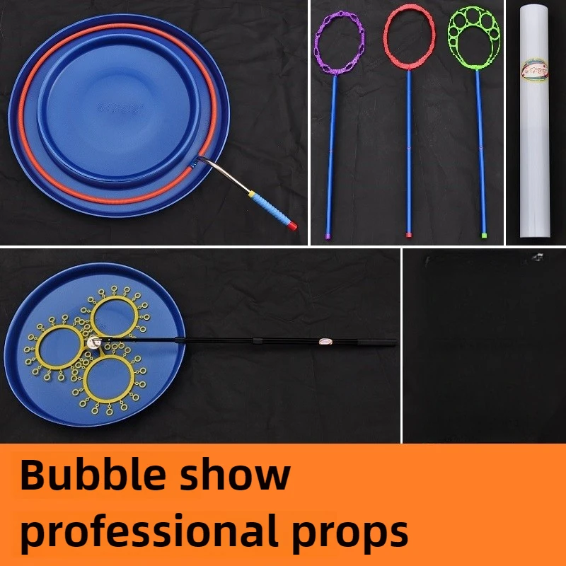 Complete Bubble Show Kit with Long Foam Tube and People Bowl Professional Bubble Show Props with Full Set of Accessories