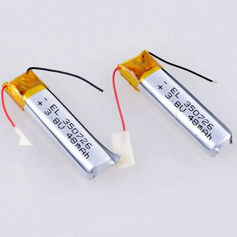 Thin Small Toy 3.8V 350726 48mah Polymer Rechargeable Battery  Lithium-ion Batteries DVR recorder FOR Xiaomi Air2 SE TWS 350725