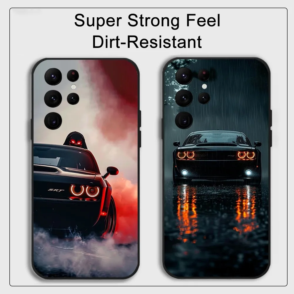 Dodge Challenger S-SRT Burnout Phone Case Samsung S series s20 s21 s22 s23 s24 FE Plus Ultra TPU Soft to Skin-friendly case