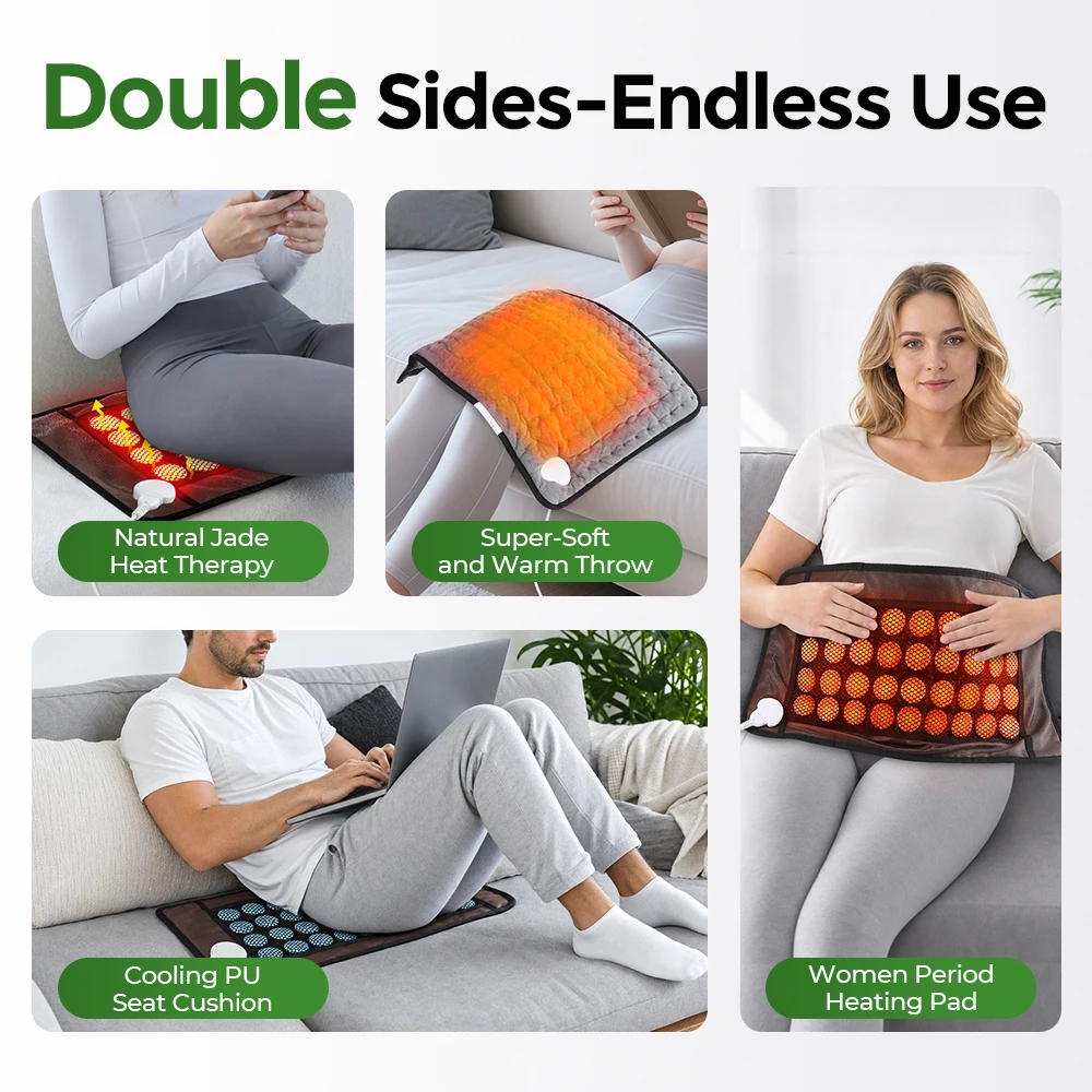 Heating Pad 30x60cm 9 Heat Levels 4 Timer Auto Shut-Off Electric Warm Cushion for Office Chair Home Use 220-240V EU/UK Plug