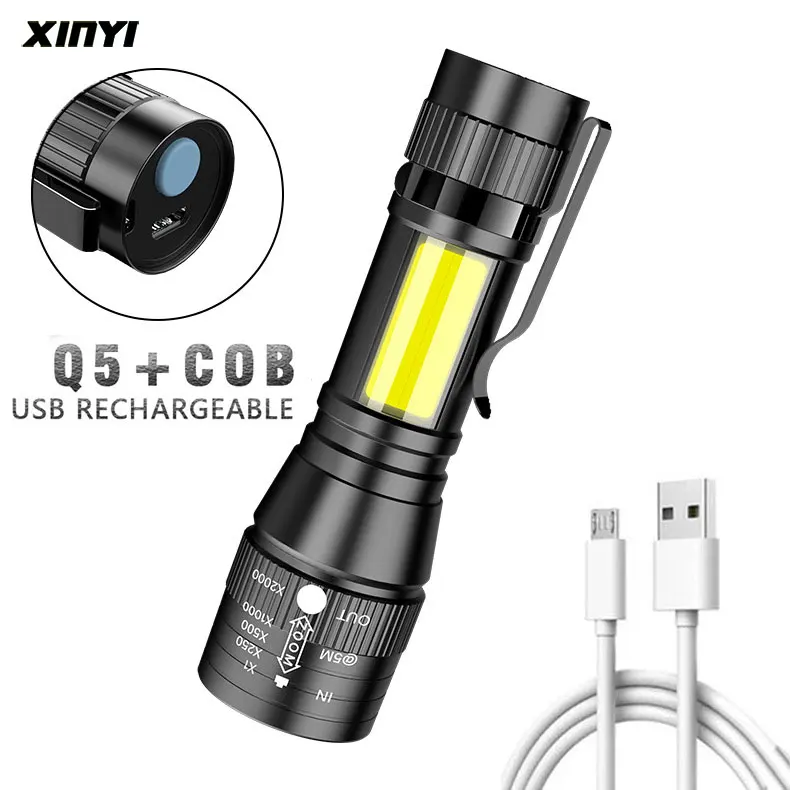 

Портативный USB Перезаряжаемые светодиодный вспышка светильник COB + Q5 встроенный batteryTactical фонарь флэш-светильник с 3 режимами работы светильник аварийного светодиодный налобный фонарь