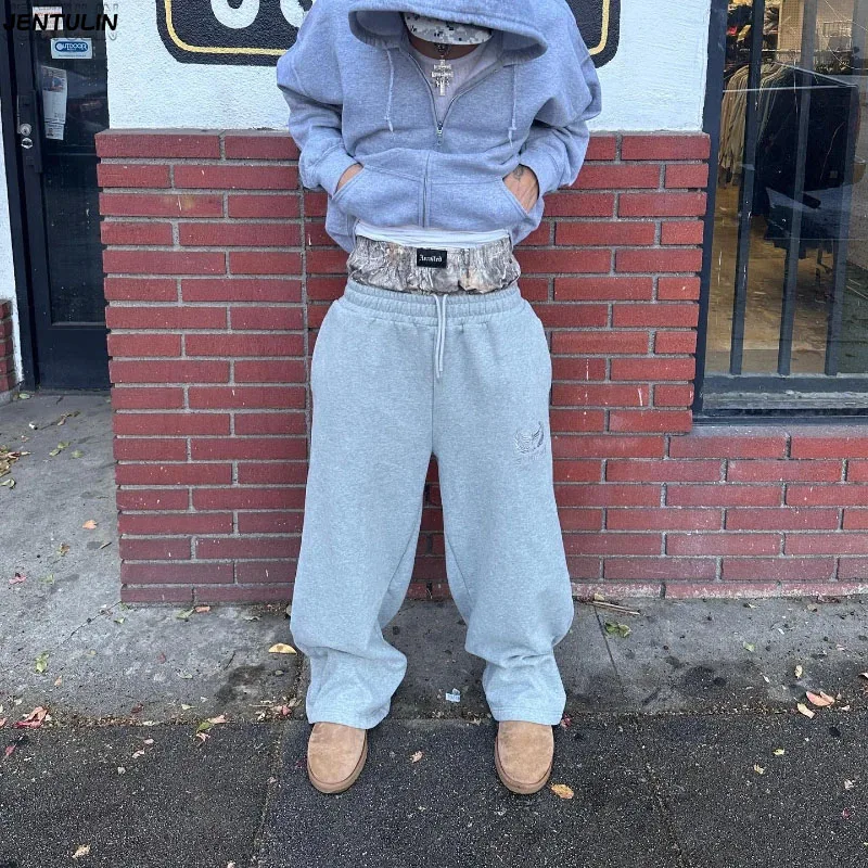 

Y2K High-Quality Bottom Wear Korean Fashionable Retro Casual Long Pant Men Women Streetwear Clothing Double Embroidered Trousers