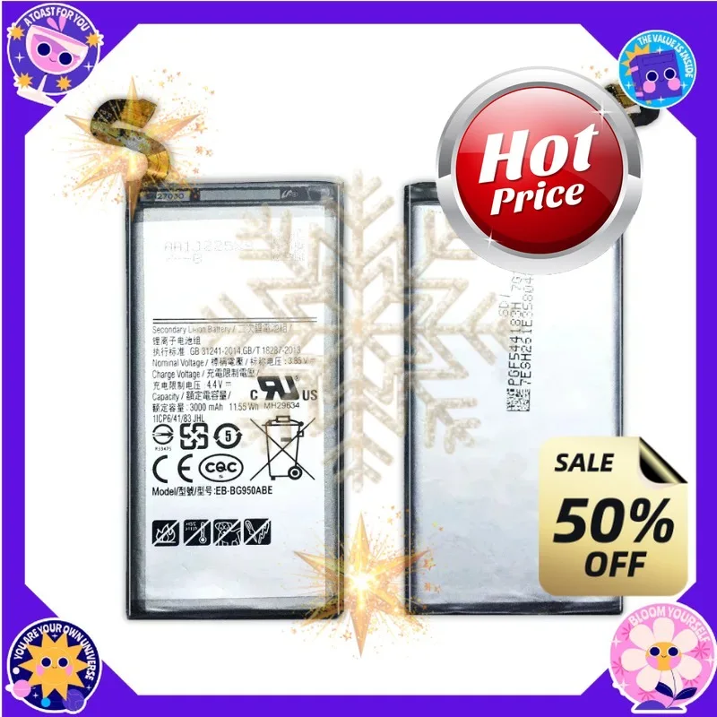 SWZY 3.85V 3000mAh EB-BG950ABE Mobile Phone Batteries For Samsung Galaxy S8 SM-G950 SM G950 G950U G950F G950A Smartphone Battery