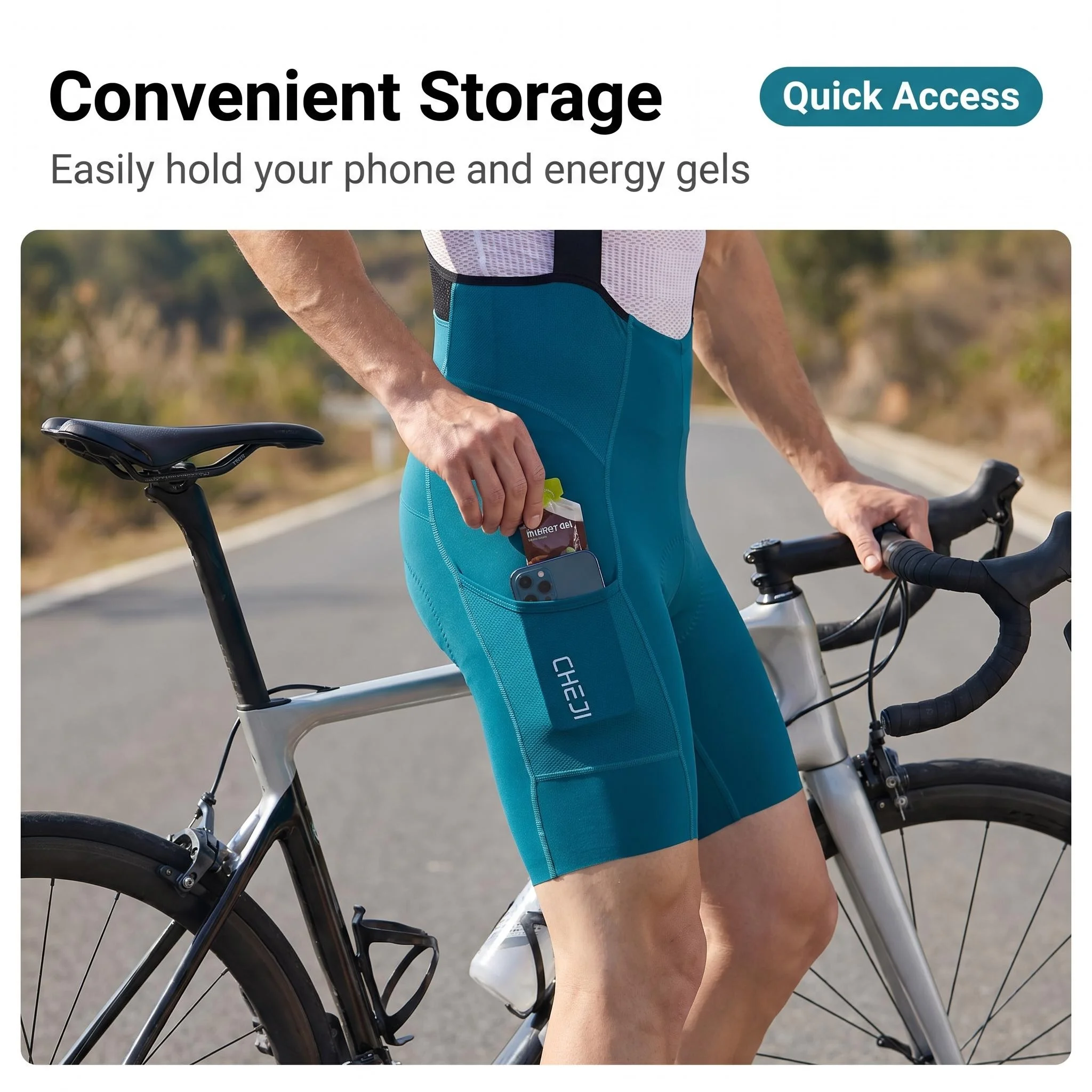 Cheji Men's Cycling Bib Shorts image 2
