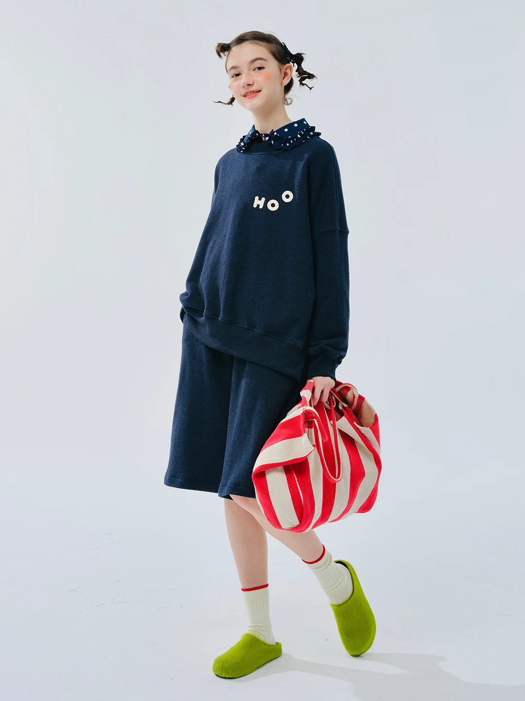 IMAKOKONI original design casual round neck pullover long sleeve letter sweatshirt T-shirt top 244472