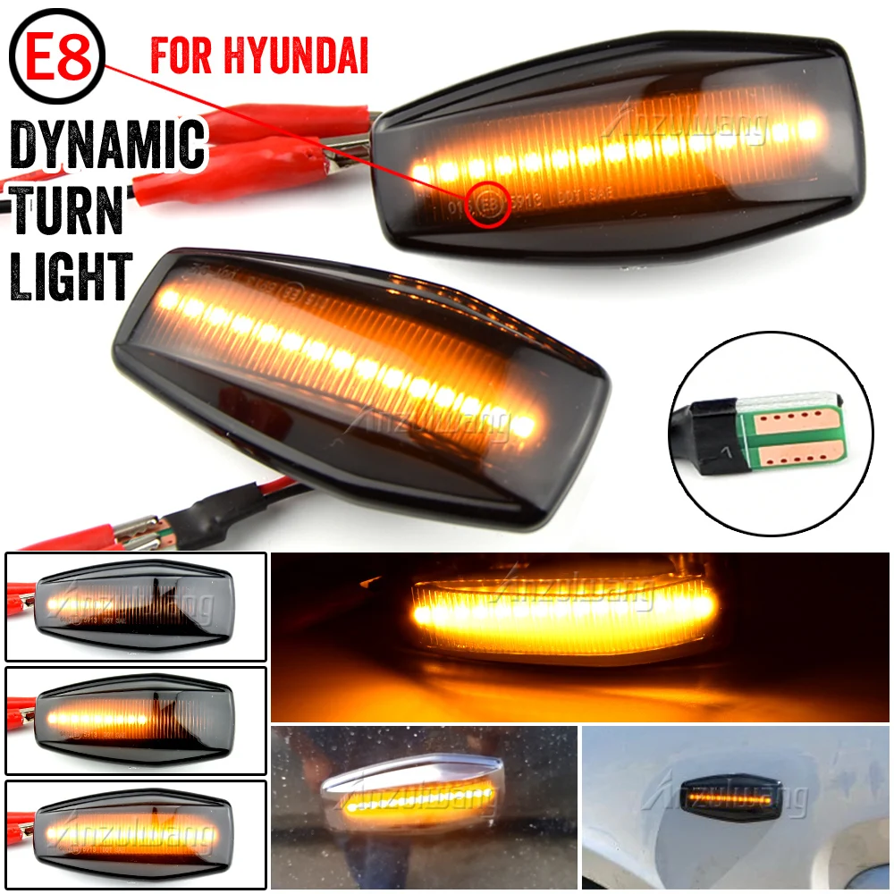 2x LED Dynamic Side Marker Light Turn Repeater Lamps For Hyundai I10 Accent Coupe Click Elantra Lavita Excel 2 Getz Prime Lavita