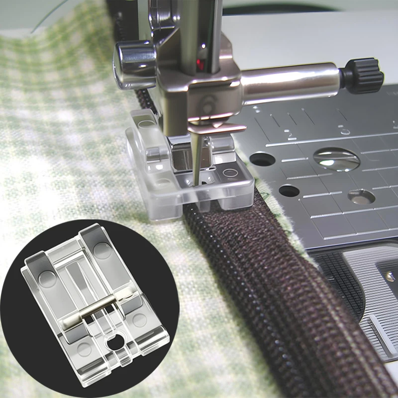1 Peça Pé de Máquina de Costura com Zíper Transparente, Acessórios Domésticos para Máquinas de Costura Singer, Brother, Janome, Juki, Ferramenta de Costura Artesanal